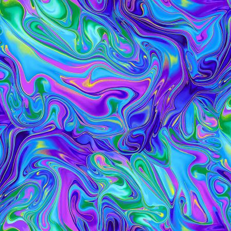 CLEARANCE Multi Swirly Pattern Metallic - Timeless Treasures Cotton