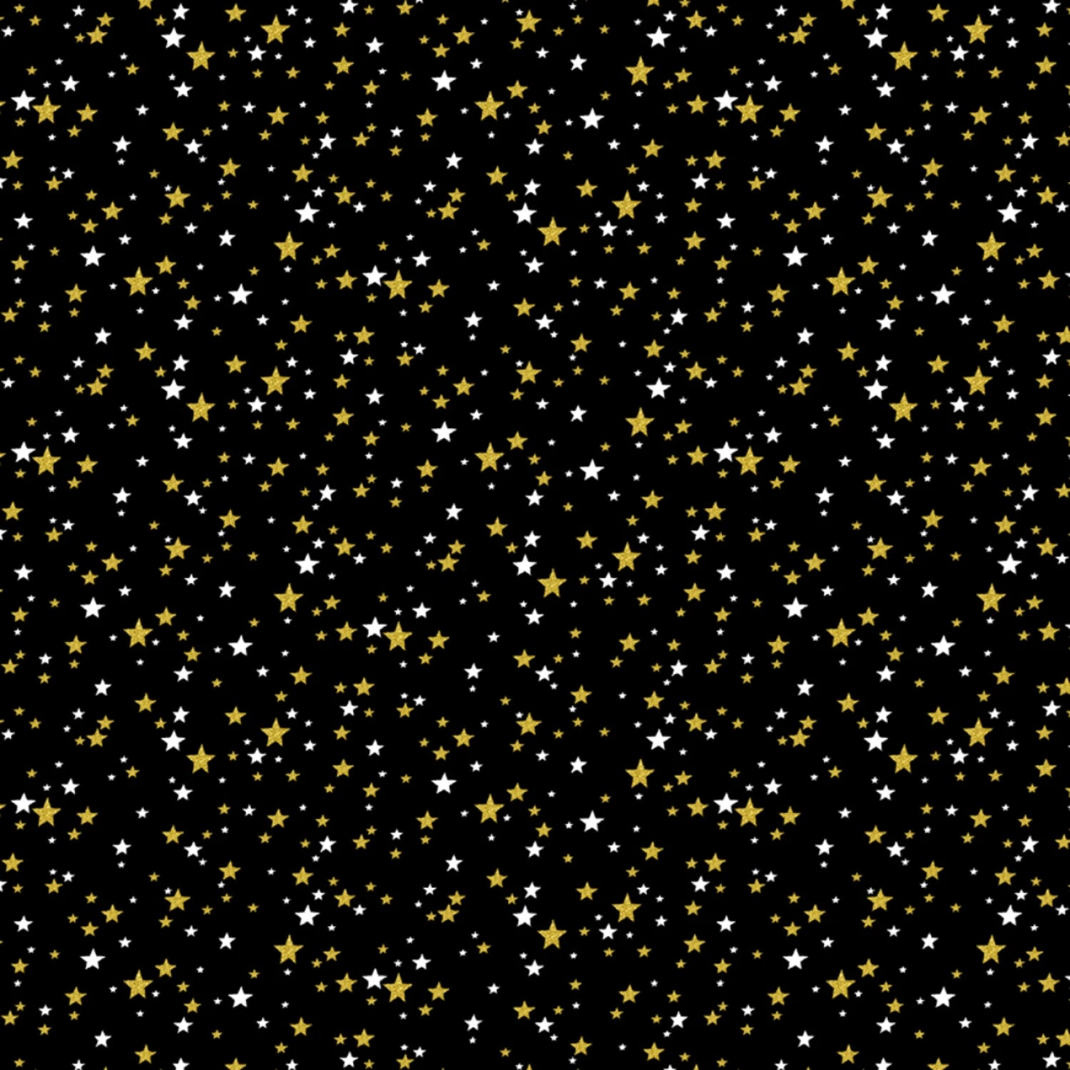 Metallic Stars on Black - Timeless Treasures Cotton (CM3622)
