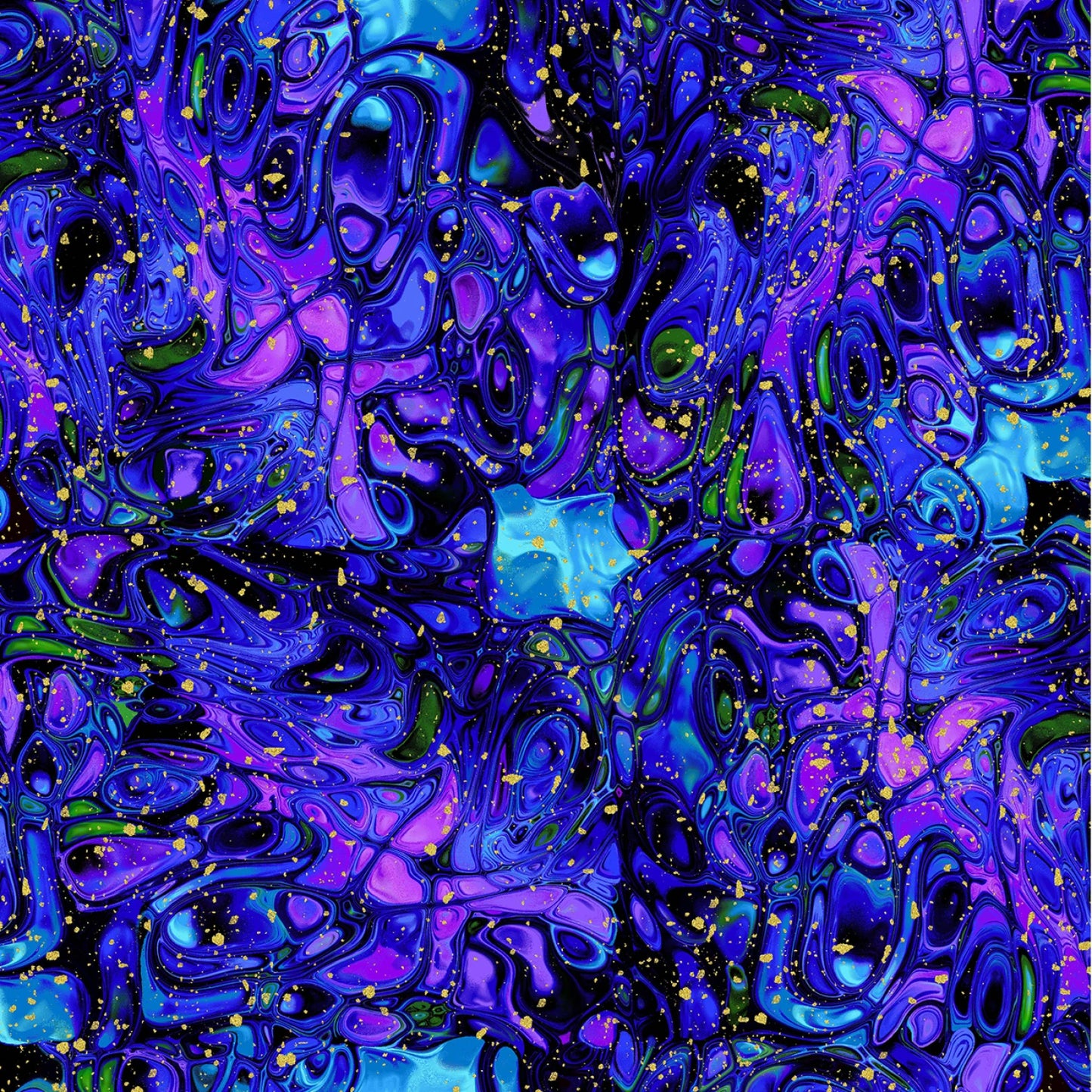 Metallic Butterfly Marble on Black - Evening Glow - Timeless Treasures Cotton