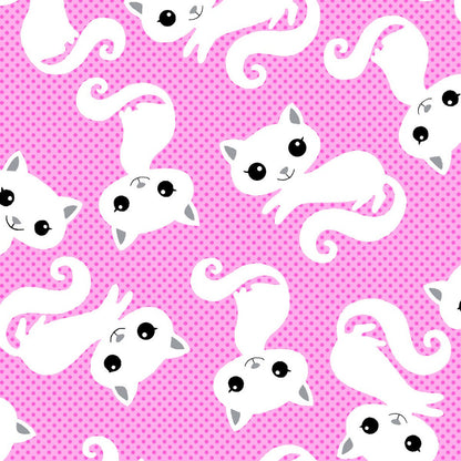 Posing Cats on Pink - AE Nathan Flannel