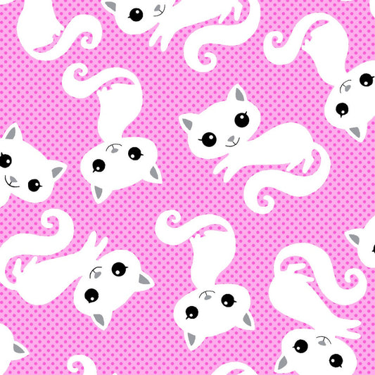 Posing Cats on Pink - AE Nathan Flannel