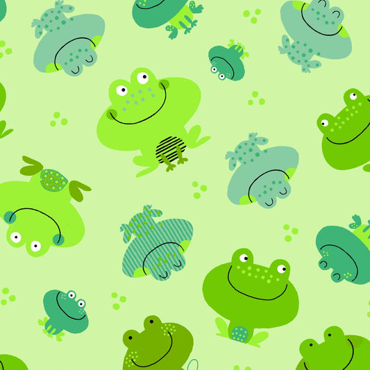 Frogs on Green - AE Nathan Flannel
