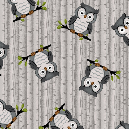 Owls on Grey - AE Nathan Flannel