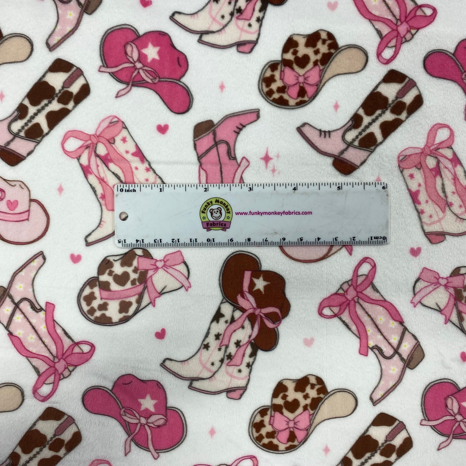 Hot Pink Fancy Boots Digital - Shannon Fabrics Cuddle Minky