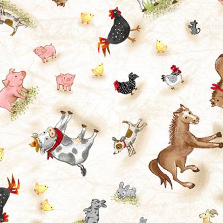 Barn Buddies Snow Digital - Shannon Fabrics Cuddle Minky