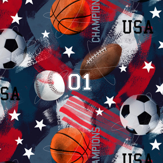 CLEARANCE Multi Champions Digital - Shannon Fabrics Cuddle Minky