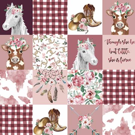 Rosewater Cowgirl Digital - Shannon Fabrics Cuddle Minky