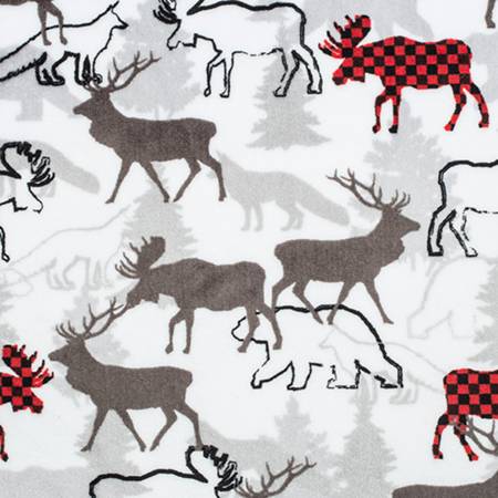 Scarlet Forest Park Digital - Shannon Fabrics Cuddle Minky