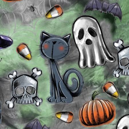 Multi Fright Fest Digital - Shannon Fabrics Cuddle Minky