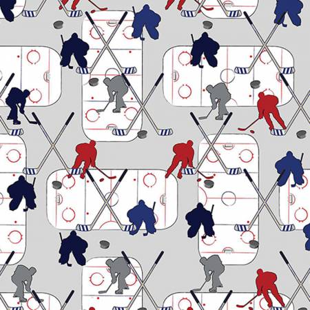 Cloudy Hockey Digital - Shannon Fabrics Cuddle Minky