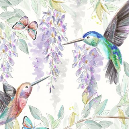 Multi Hummingbird Digital - Shannon Fabrics Cuddle Minky