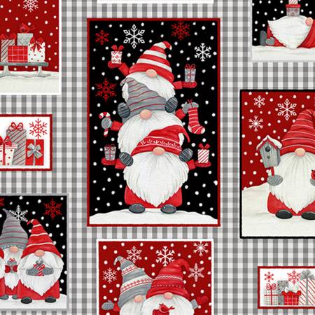 Scarlet Jolly Gnomes Digital - Shannon Fabrics Cuddle Minky