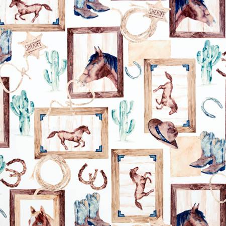 Old West Frames Digital - Shannon Fabrics Cuddle Minky