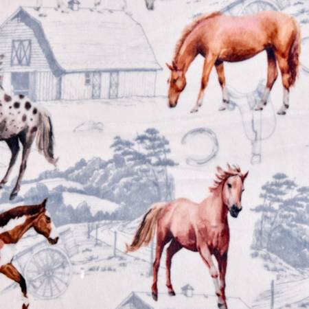 Multi On The Ranch Digital - Shannon Fabrics Cuddle Minky