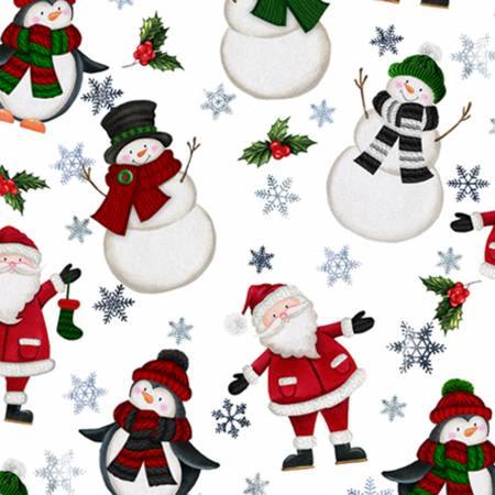 Multi Santa & Friends Digital - Shannon Fabrics Cuddle Minky