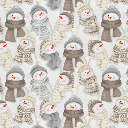 Simply Taupe Snow Day Digital - Shannon Fabrics Cuddle Minky