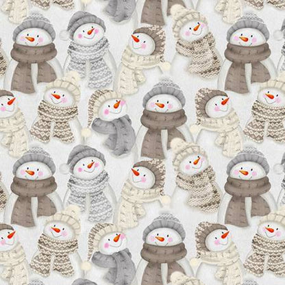 Simply Taupe Snow Day Digital - Shannon Fabrics Cuddle Minky