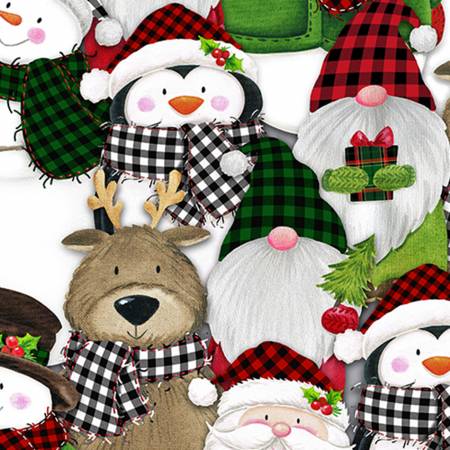 Scarlet Snowmies Digital - Shannon Fabrics Cuddle Minky