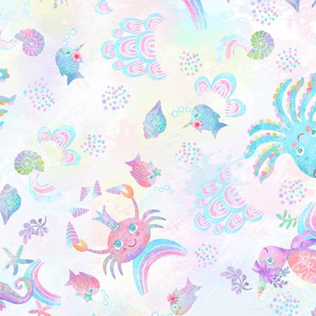 Pastel Splish Splash Digital - Shannon Fabrics Cuddle Minky