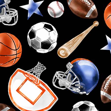 Black Sports Digital - Shannon Fabrics Cuddle Minky