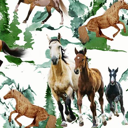 Basil Wild Horse Digital - Shannon Fabrics Cuddle Minky