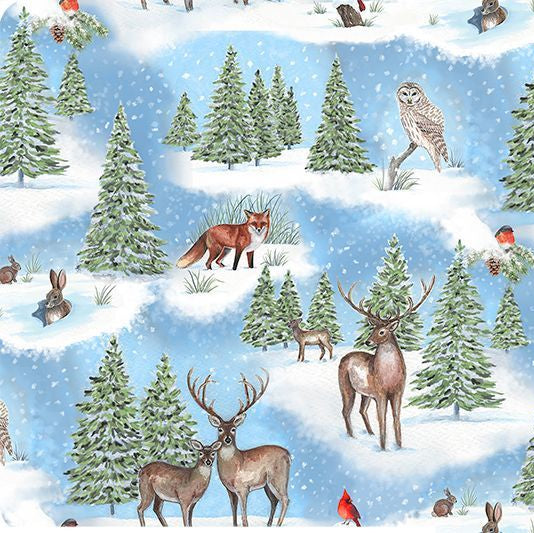 Winter Glen Blue - Shannon Fabrics Cuddle Minky