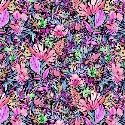 Black Sketchbook Floral - Sketchbook Garden - Michael Miller Cotton