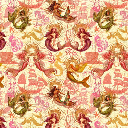 Butter Oceania Mermaid - Divine Oceana - Michael Miller Cotton