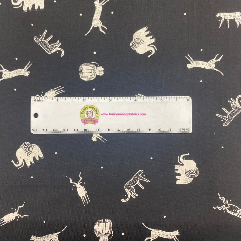 CLEARANCE Black Tossed Animals - Dear Stella Cotton