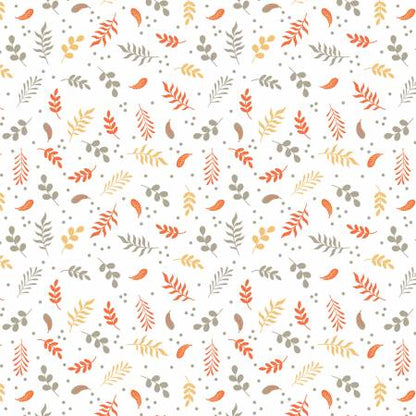 Nature Leaves & Dots - David Textiles Flannel