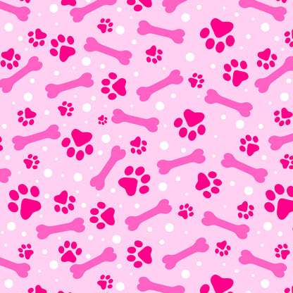 Pink Paws and Bones - David Textiles (DX-4363-4C-10)