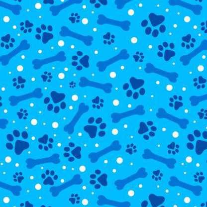 Blue Paws and Bones - David Textiles