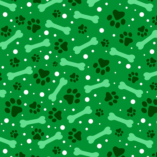 CLEARANCE Green Paws and Bones - David Textiles