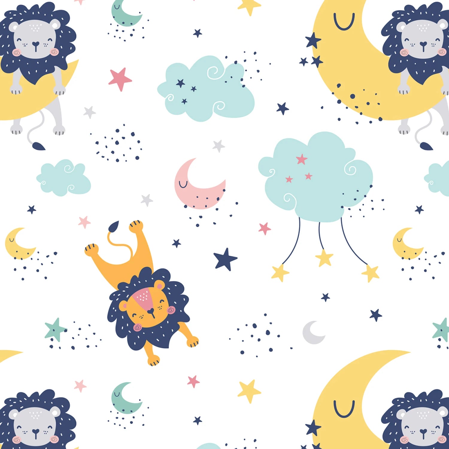 Sleepy Lion - David Textiles Flannel