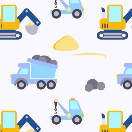 Blue Baby Construction - David Textiles Flannel