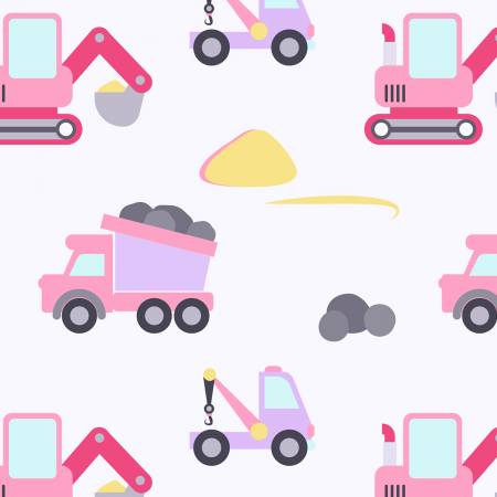 Pink Baby Construction - David Textiles Flannel