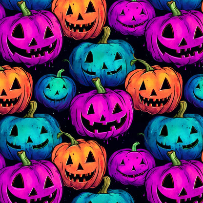 Neon Pumpkins - Four Seasons - David Textiles Cotton