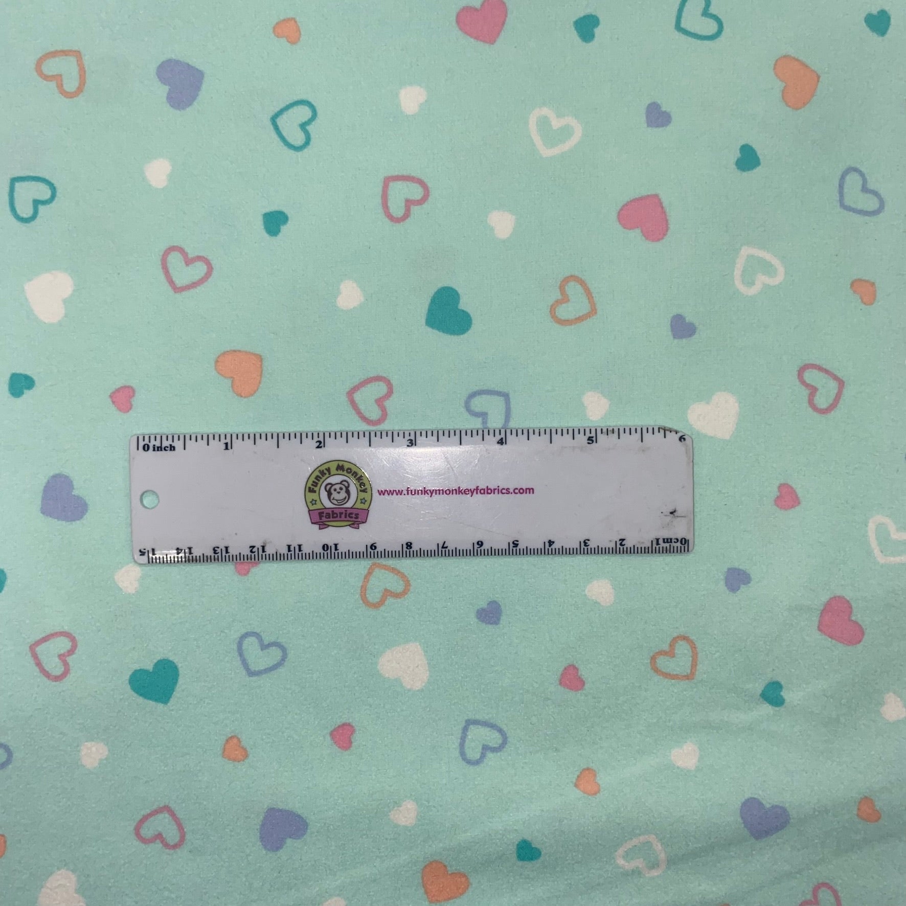 Mint Hearts - Robert Kaufman Flannel