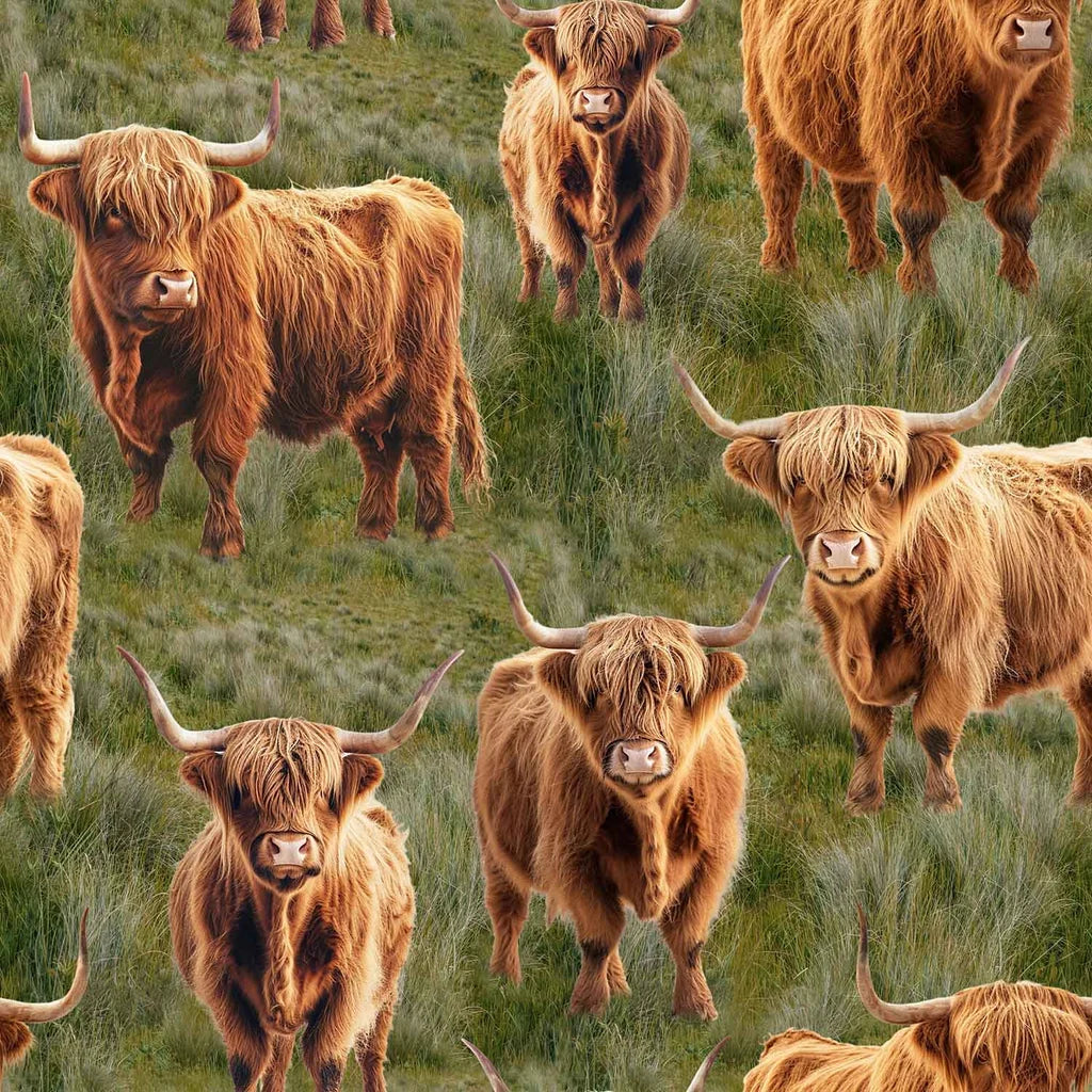 Highland Cows - KK Fabrics Cotton