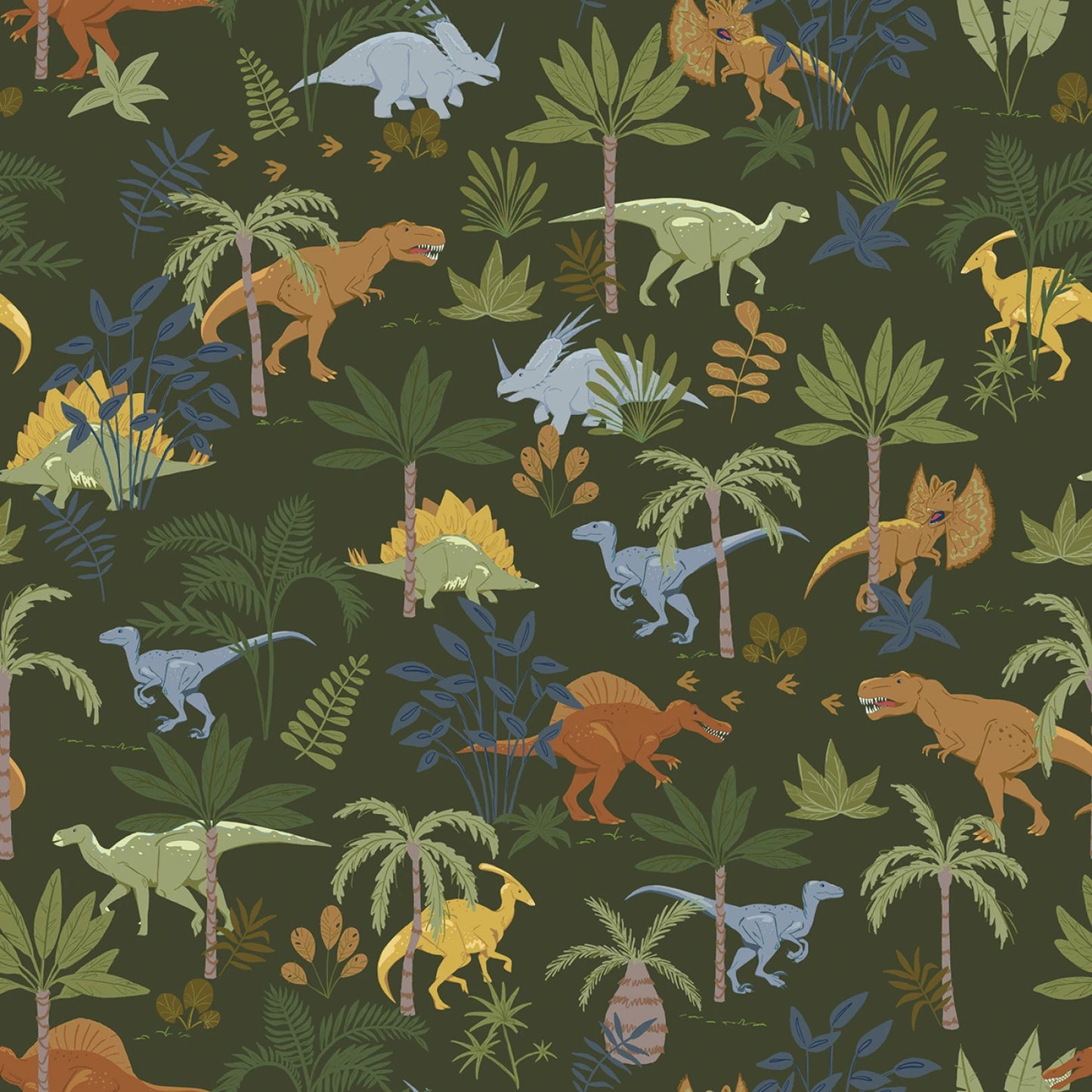 Cretaceous Jungle Dinos Forest - Riley Blake Flannel
