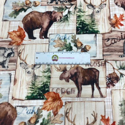Moose Lodge Natural Digital - Shannon Fabrics Cuddle Minky
