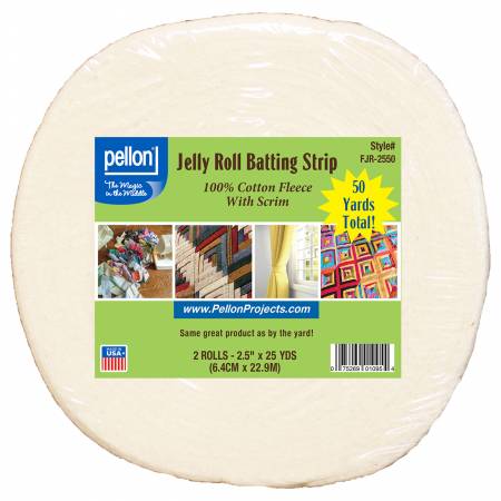 Pellon Cotton Jelly Roll Batting 6.35cm x 45.7m (2.5" x 50 yds) (FJR-2550) 