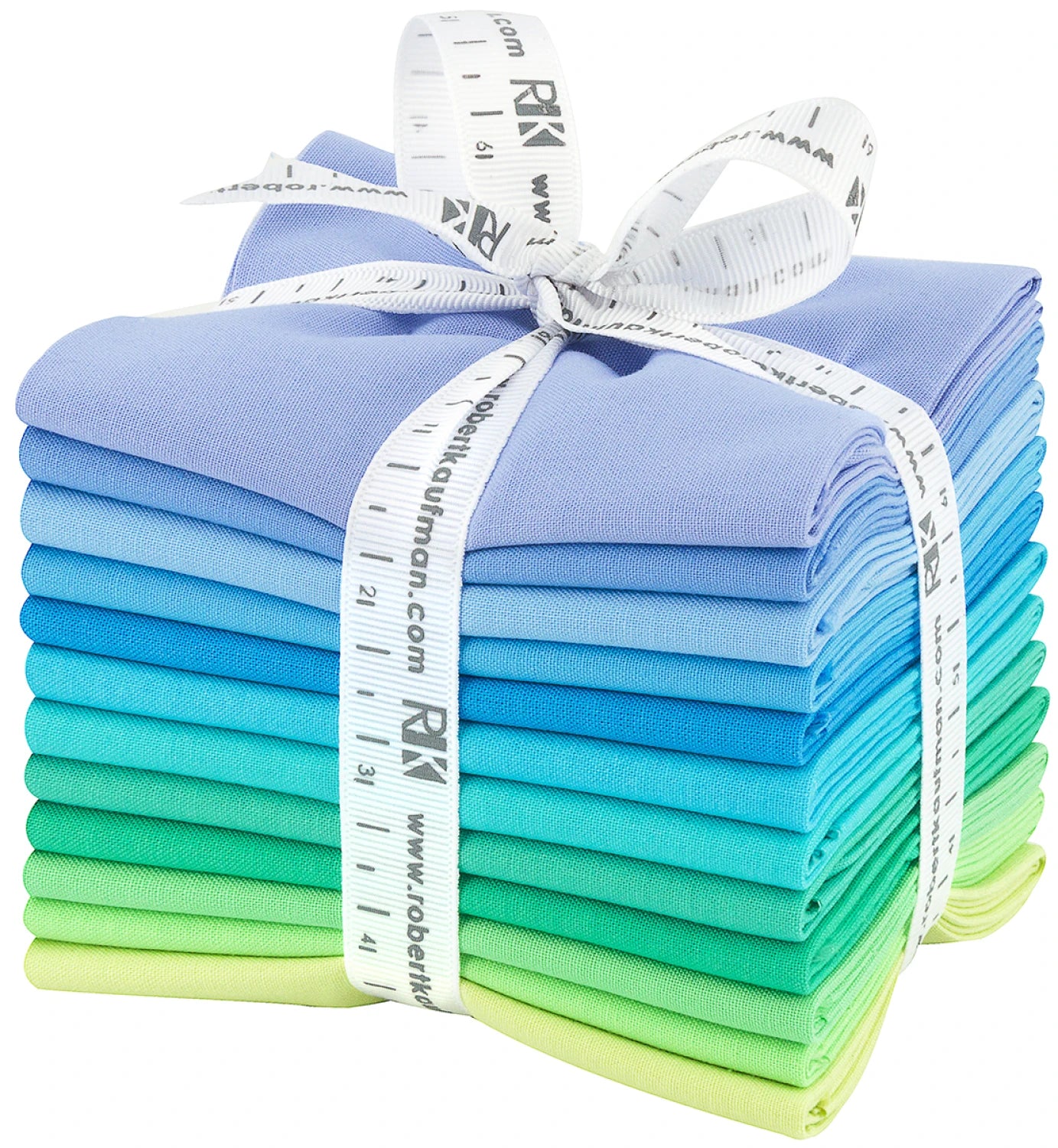 Fat Quarters - 12 piece Mermaid Shores Kona Solids - Robert Kaufman Cotton