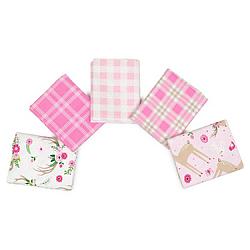 5 Fat Quarters - Pink Wild & Free - 3 Wishes Flannel