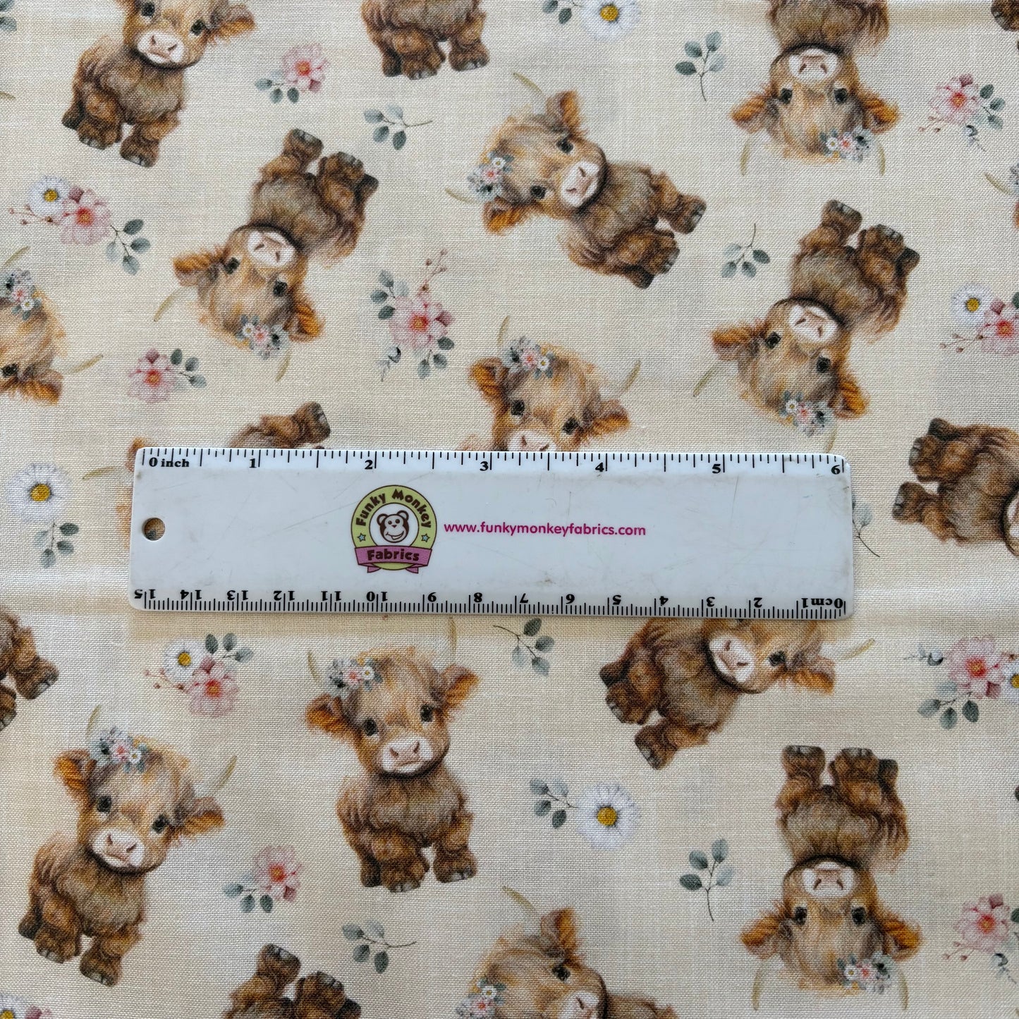 Multi Highland Cows & Floral - Timeless Treasures Cotton
