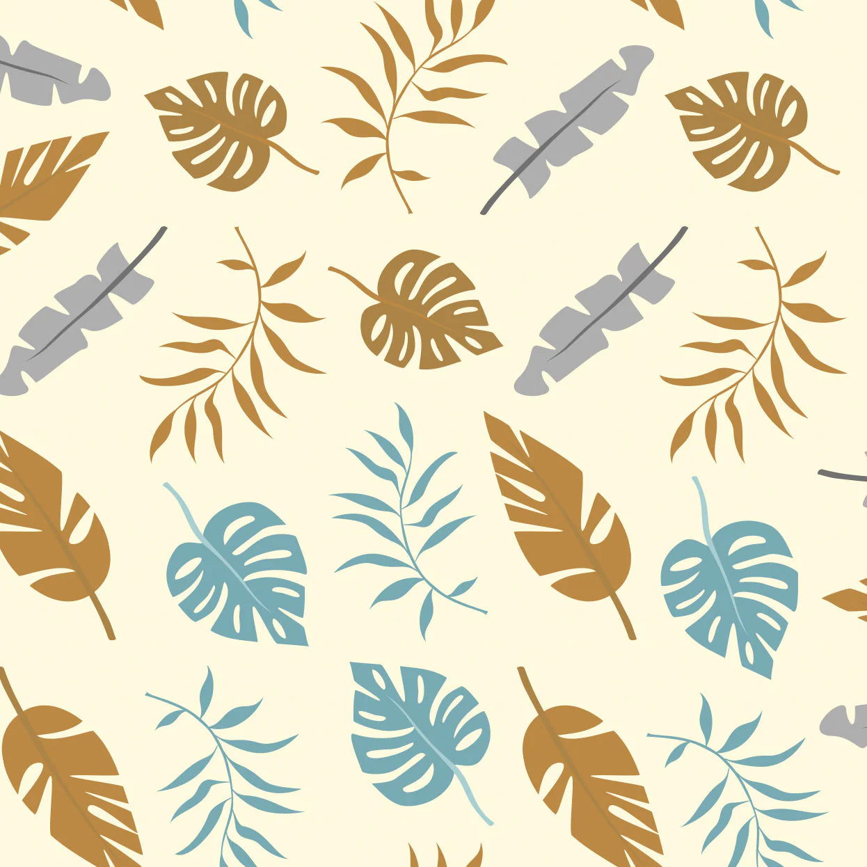 Leaves Dino Land - KK Fabrics Cotton