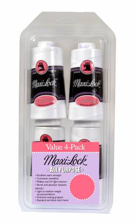 White Maxi-Lock All Purpose Thread Set - 4pk
