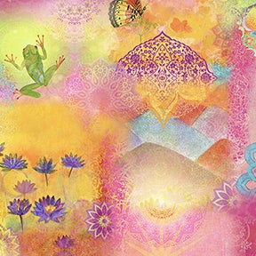 CLEARANCE Good Vibes Sunrise Collage - Clothworks Cotton