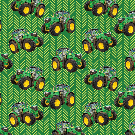 Green Tractors - KK Fabrics Cotton