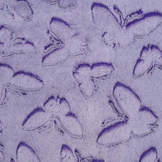 Lavender Frosted Butterfly Embossed Luxe - Shannon Fabrics Cuddle Minky